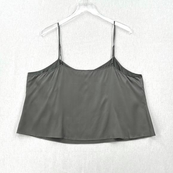 SKIMS Stretch Silk Crop Sleep Cami Tank Womens 2X Gunmetal Gray Spaghetti Strap - Picture 3 of 12